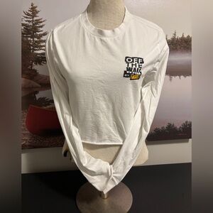 Vans Ripped Off The Wall Long Sleeved White Cropped Top in a Size Medium